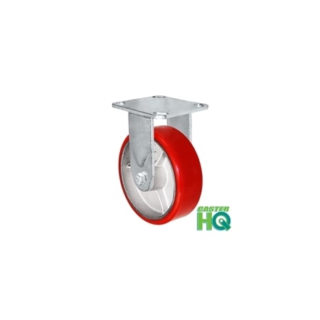 Casterhq 6"x2" Kingpinless Rigid Plate Caster, Polyurethane on Steel Wheel - 40CR620PU23V-03